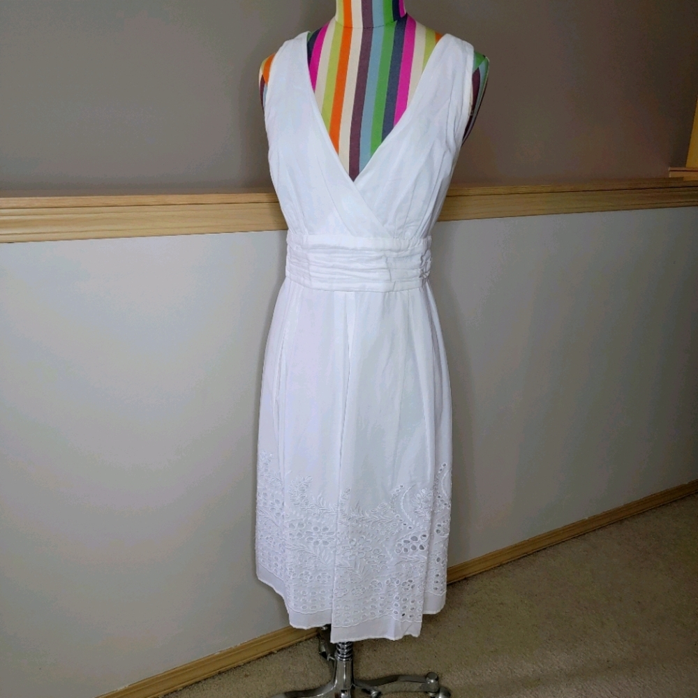 Dress Barn White Cotton Dress